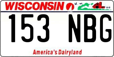 WI license plate 153NBG