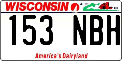 WI license plate 153NBH