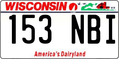 WI license plate 153NBI