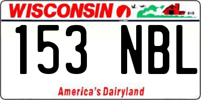 WI license plate 153NBL