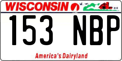 WI license plate 153NBP