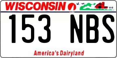 WI license plate 153NBS