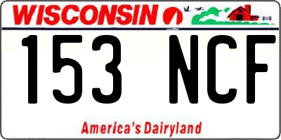 WI license plate 153NCF