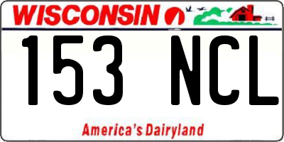 WI license plate 153NCL