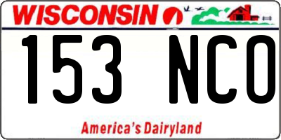 WI license plate 153NCO