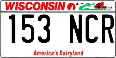 WI license plate 153NCR