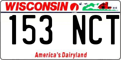 WI license plate 153NCT