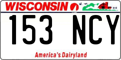 WI license plate 153NCY