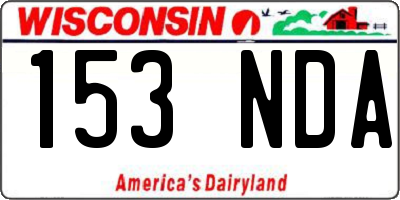 WI license plate 153NDA