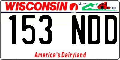 WI license plate 153NDD