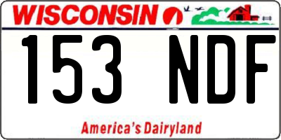 WI license plate 153NDF