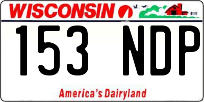 WI license plate 153NDP