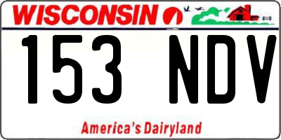 WI license plate 153NDV