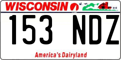 WI license plate 153NDZ