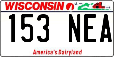 WI license plate 153NEA