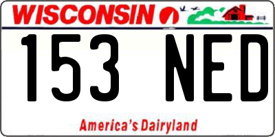 WI license plate 153NED