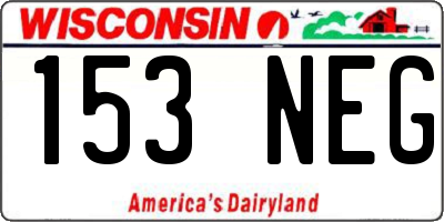 WI license plate 153NEG