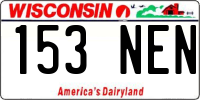 WI license plate 153NEN