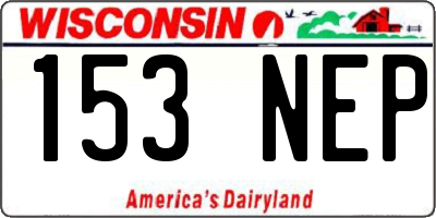 WI license plate 153NEP