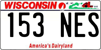 WI license plate 153NES