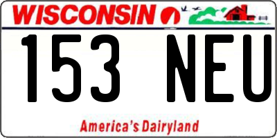 WI license plate 153NEU