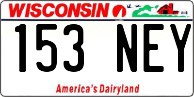 WI license plate 153NEY