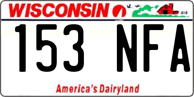 WI license plate 153NFA