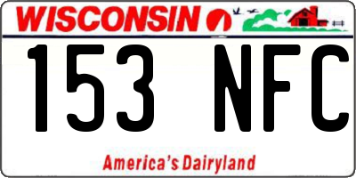 WI license plate 153NFC