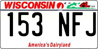 WI license plate 153NFJ