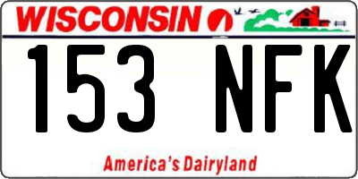 WI license plate 153NFK