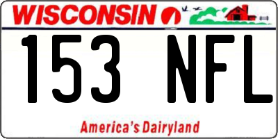 WI license plate 153NFL