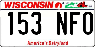 WI license plate 153NFO