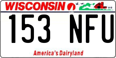 WI license plate 153NFU