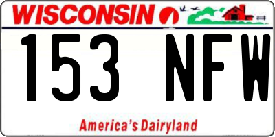 WI license plate 153NFW