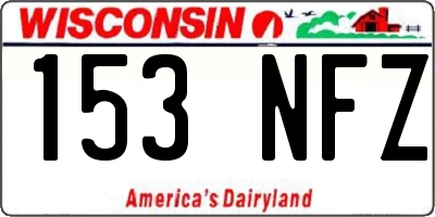 WI license plate 153NFZ