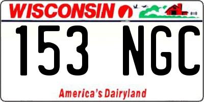 WI license plate 153NGC