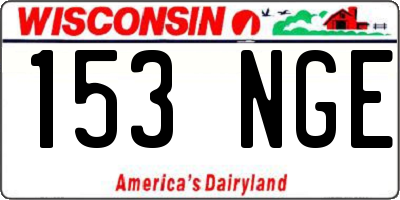 WI license plate 153NGE