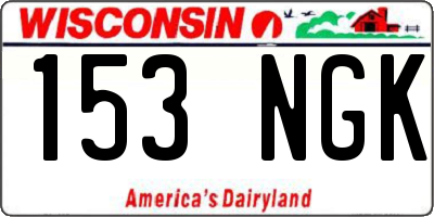 WI license plate 153NGK