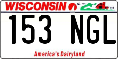 WI license plate 153NGL