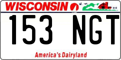 WI license plate 153NGT