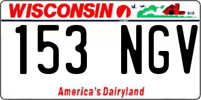 WI license plate 153NGV