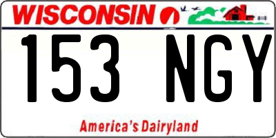 WI license plate 153NGY