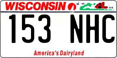 WI license plate 153NHC