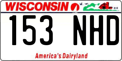 WI license plate 153NHD