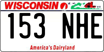 WI license plate 153NHE
