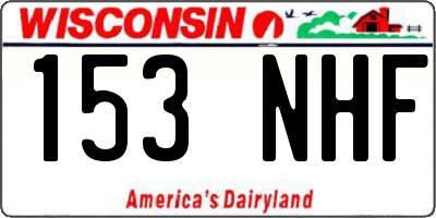 WI license plate 153NHF