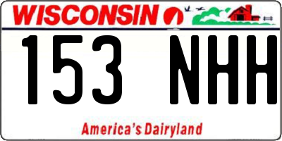 WI license plate 153NHH