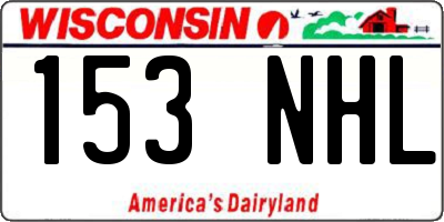 WI license plate 153NHL