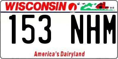 WI license plate 153NHM