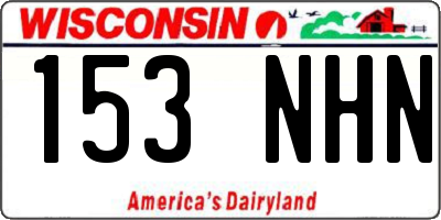 WI license plate 153NHN